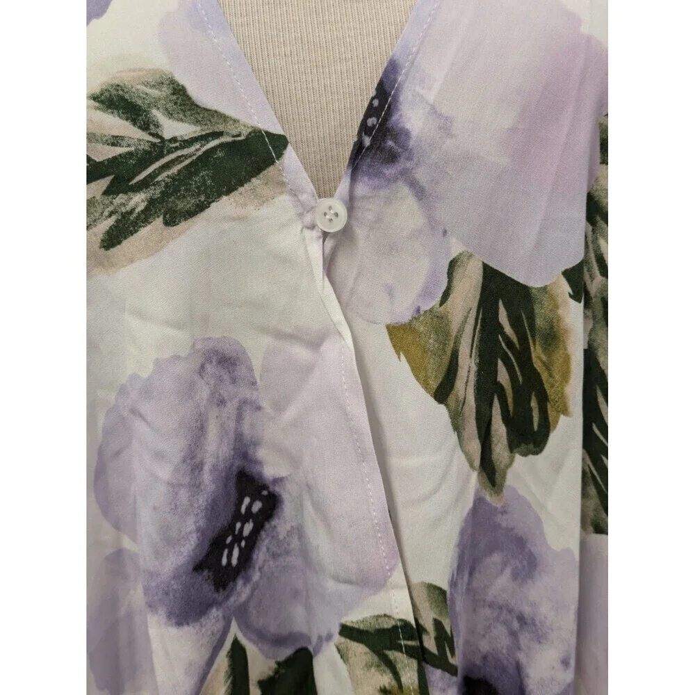 Sseko Floral Flowy Lightweight Duster Cover Up O/S Hawaiian Resortwear Beach